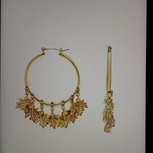 Celebrate Together Gold Leaf Hoop Earrings